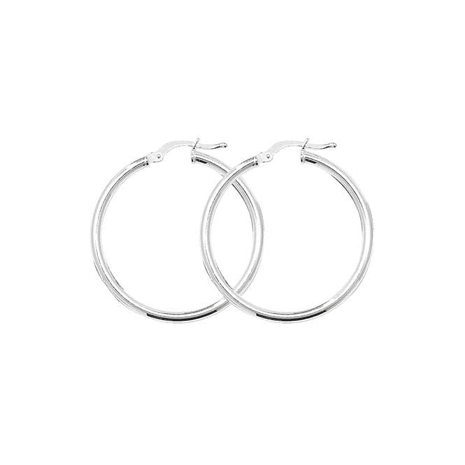 Silver 25mm Plain Hoop Earrings G5279Acotis Silver JewelleryTH - G5279