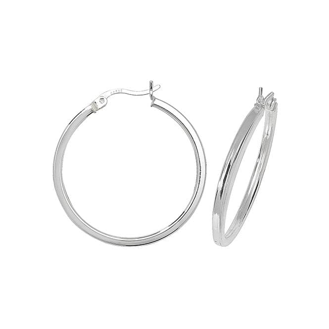 Silver 25mm Plain Hoop Earrings G5713Acotis Silver JewelleryTH - G5713