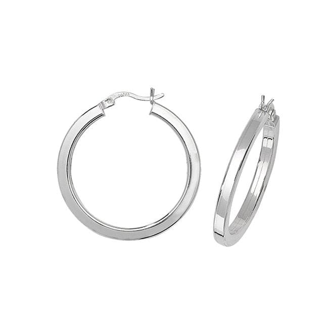 Silver 25mm Plain Hoop Earrings G5729Acotis Silver JewelleryTH - G5729