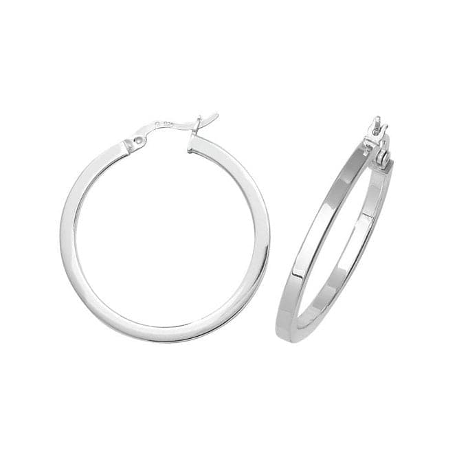 Silver 25mm Plain Hoop Earrings G5857Acotis Silver JewelleryTH - G5857