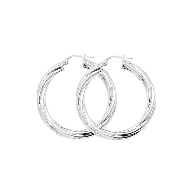 Silver 25mm Twisted Hoop Earrings G5107Acotis Silver JewelleryTH - G5107