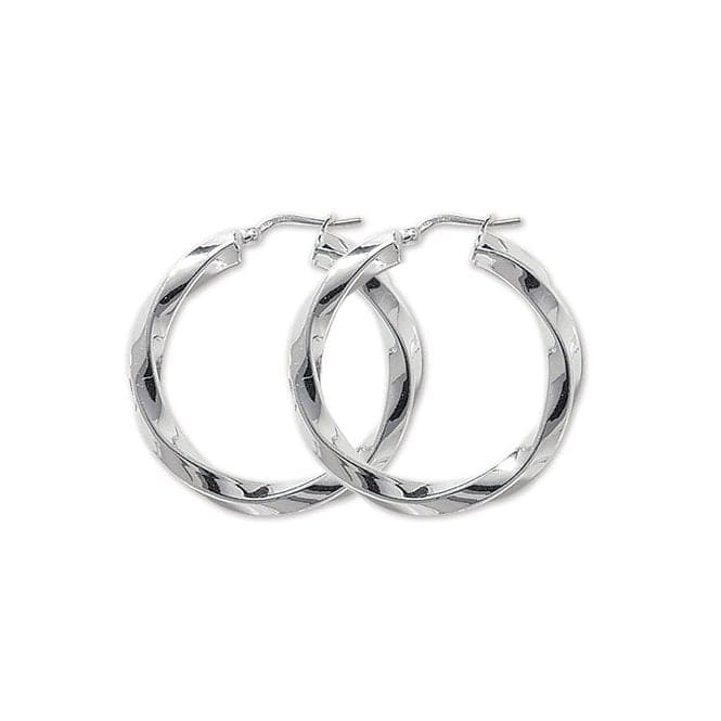 Silver 25mm Twisted Hoop Earrings G5112Acotis Silver JewelleryTH - G5112