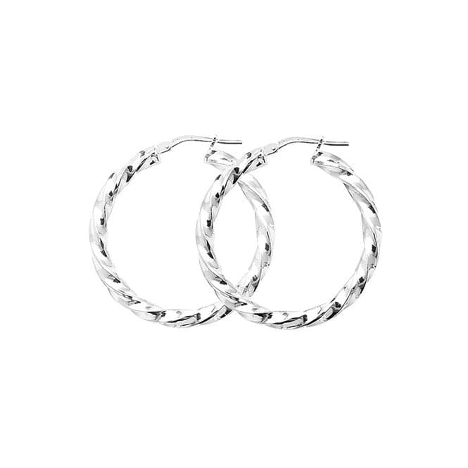 Silver 25mm Twisted Hoop Earrings G5214Acotis Silver JewelleryTH - G5214