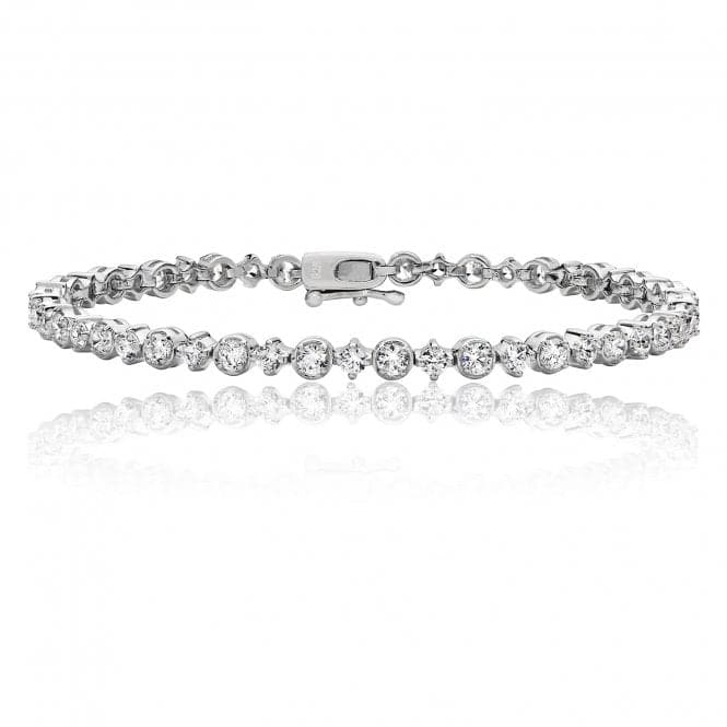 Silver 2mm 3mm Round Combo Cubic Zirconia Line Bracelet SBG0014Silver & CoSBG0014