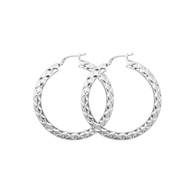 Silver 30mm Dia Cut Hoop Earrings G51071Acotis Silver JewelleryG51071 - 10