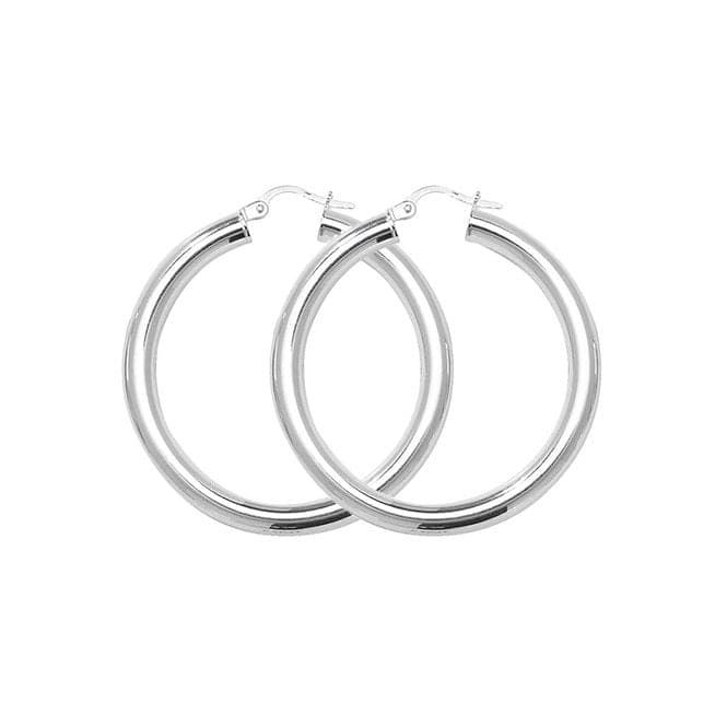 Silver 30mm Plain Hoop Earrings G5093Acotis Silver JewelleryTH - G5093