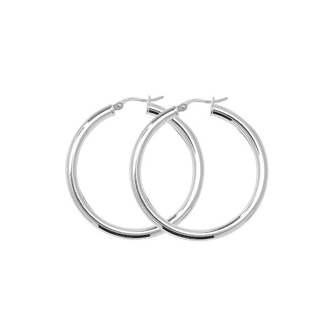 Silver 30mm Plain Hoop Earrings G5181Acotis Silver JewelleryTH - G5181