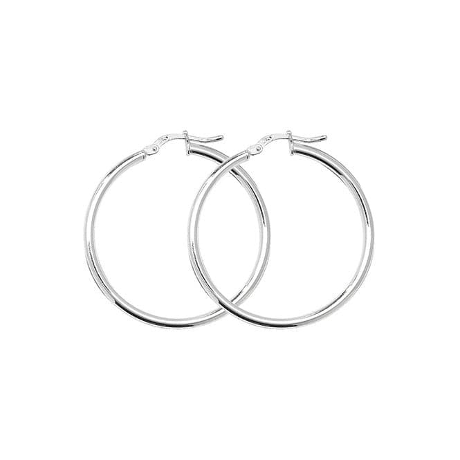 Silver 30mm Plain Hoop Earrings G5280Acotis Silver JewelleryTH - G5280