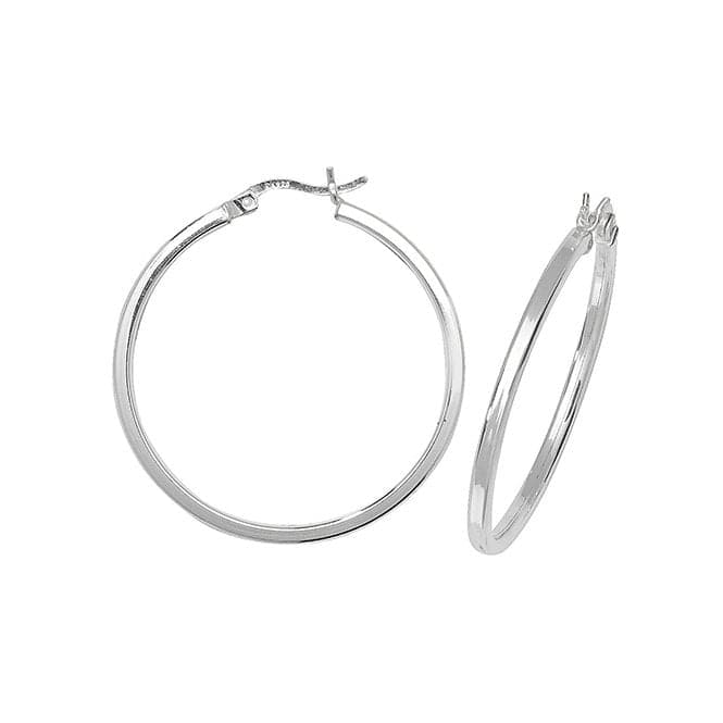 Silver 30mm Plain Hoop Earrings G5714Acotis Silver JewelleryTH - G5714