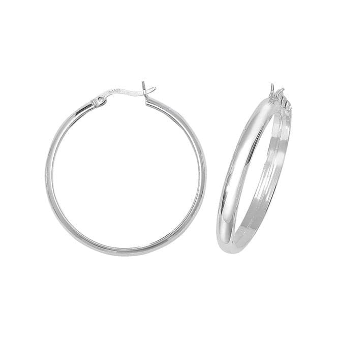 Silver 30mm Plain Hoop Earrings G5743Acotis Silver JewelleryTH - G5743