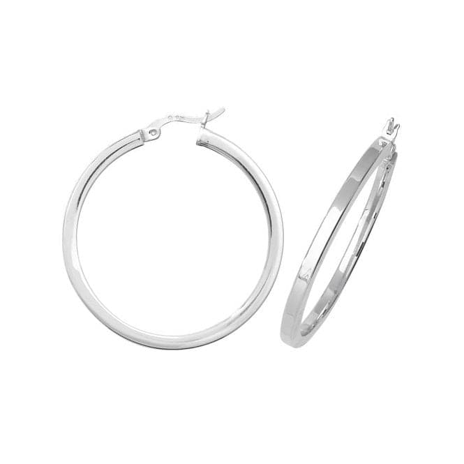 Silver 30mm Plain Hoop Earrings G5858Acotis Silver JewelleryTH - G5858