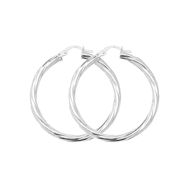 Silver 30mm Twisted Hoop Earrings G5103Acotis Silver JewelleryTH - G5103