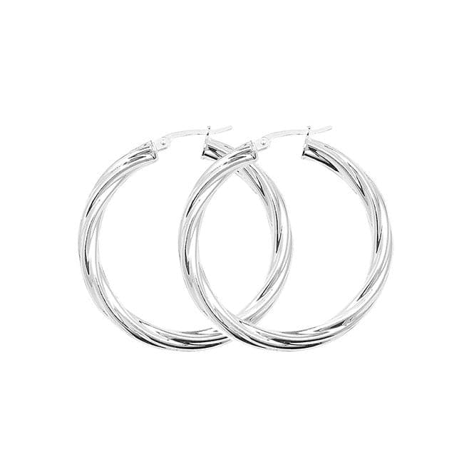 Silver 30mm Twisted Hoop Earrings G5108Acotis Silver JewelleryTH - G5108