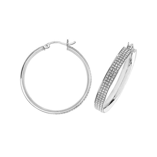 Silver 30mm Twisted Hoop Earrings G5113Acotis Silver JewelleryTH - G5113