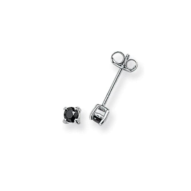 Silver 3mm Round Black Zirconia Stud Earrings G5550BKAcotis Silver JewelleryTH - G5550BK