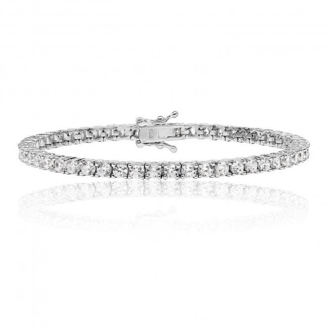 Silver 3mm Round Claw Set Cubic Zirconia Line Bracelet SBG0009Silver &amp; CoSBG0009