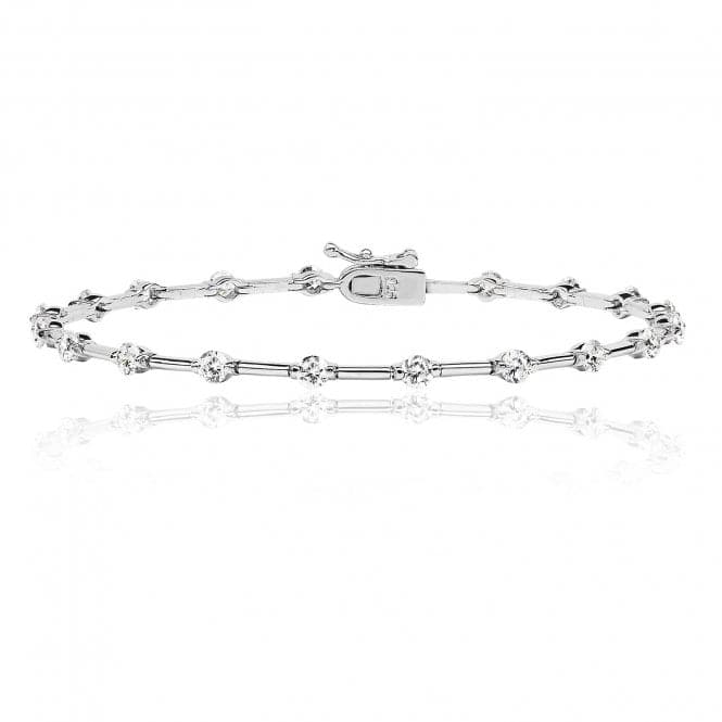 Silver 3mm Round Cubic Zirconia And Knife Wire Line Bracelet SBG0015Silver & CoSBG0015