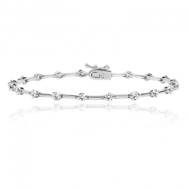 Silver 3mm Round Cubic Zirconia And Knife Wire Line Bracelet SBG0015Silver & CoSBG0015