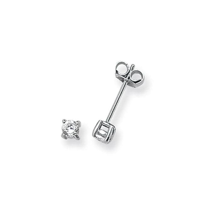 Silver 3mm Round Zirconia Stud Earring G5550CZAcotis Silver JewelleryTH - G5550CZ