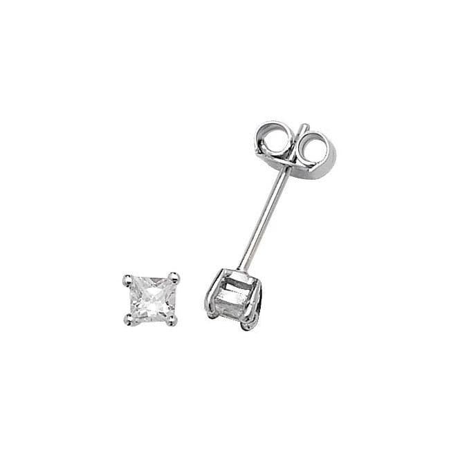 Silver 3mm Square Zirconia Stud Earrings G5552CZAcotis Silver JewelleryTH - G5552CZ