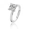 Silver 4 Claw Set 7mm Square Cubic Zirconia Ring SRG0083CZSilver & CoSRG0083CZ/J