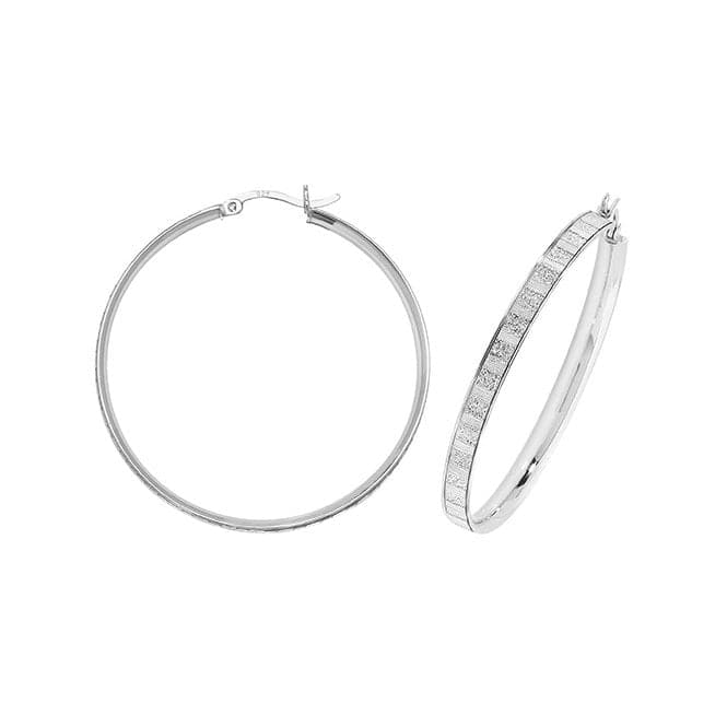 Silver 40mm Moondust Hoop Earrings G51102Acotis Silver JewelleryG51102 - 10