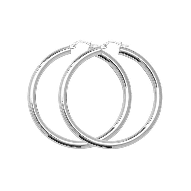 Silver 40mm Plain Hoop Earrings G5094Acotis Silver JewelleryTH - G5094