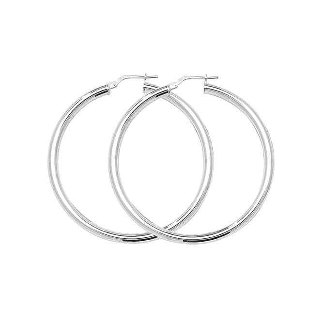 Silver 40mm Plain Hoop Earrings G5182Acotis Silver JewelleryTH - G5182