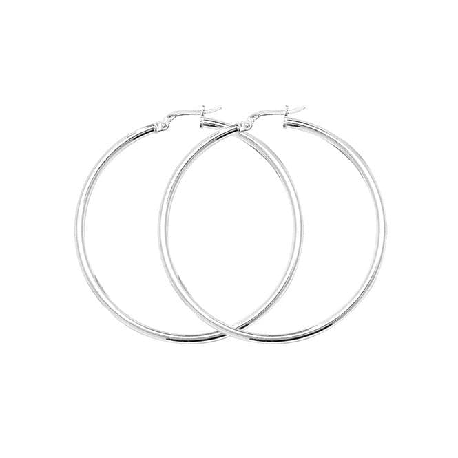 Silver 40mm Plain Hoop Earrings G5281Acotis Silver JewelleryTH - G5281