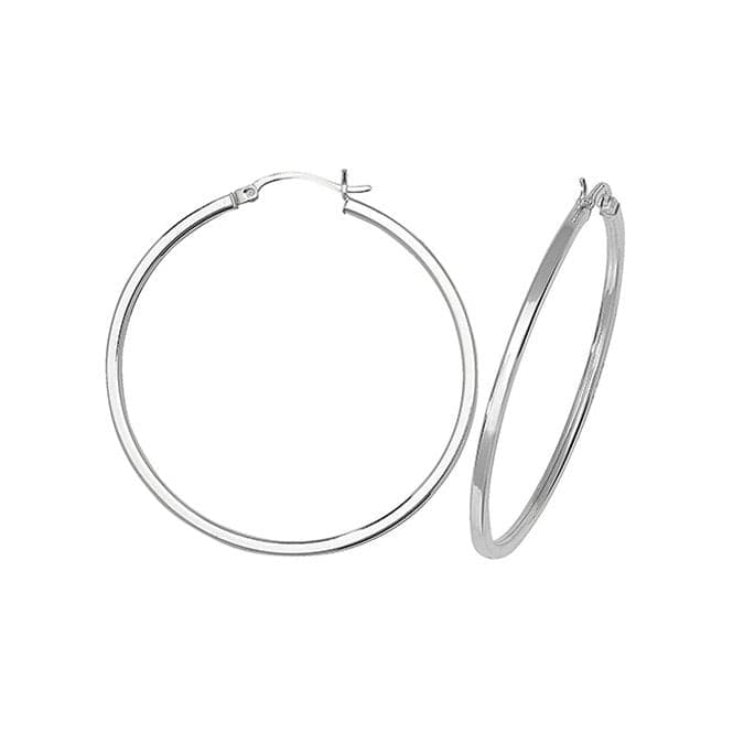 Silver 40mm Plain Hoop Earrings G5715Acotis Silver JewelleryTH - G5715