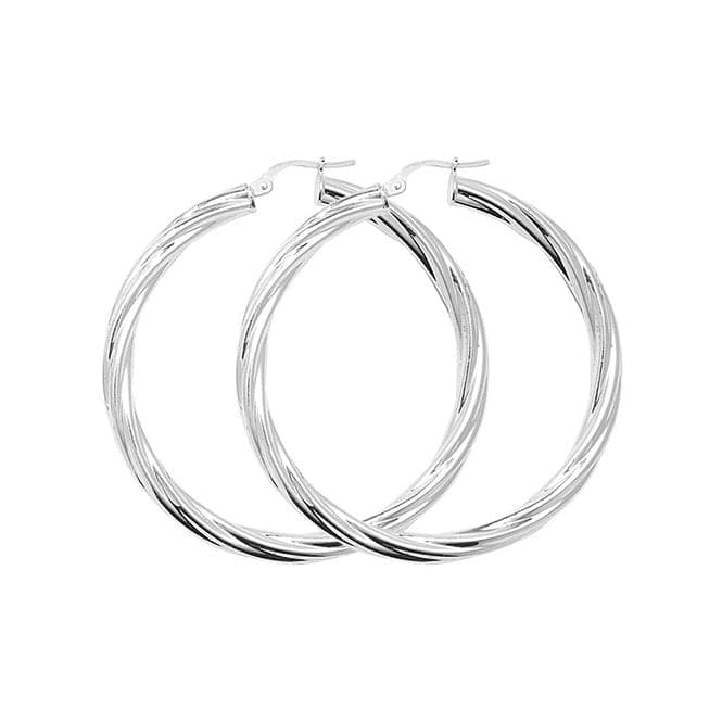 Silver 40mm Twisted Hoop Earrings G5109Acotis Silver JewelleryTH - G5109