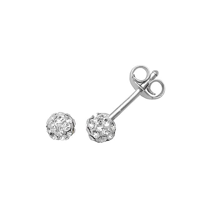 Silver 4mm Crystal Ball Stud Earrings G5808Acotis Silver JewelleryTH - G5808