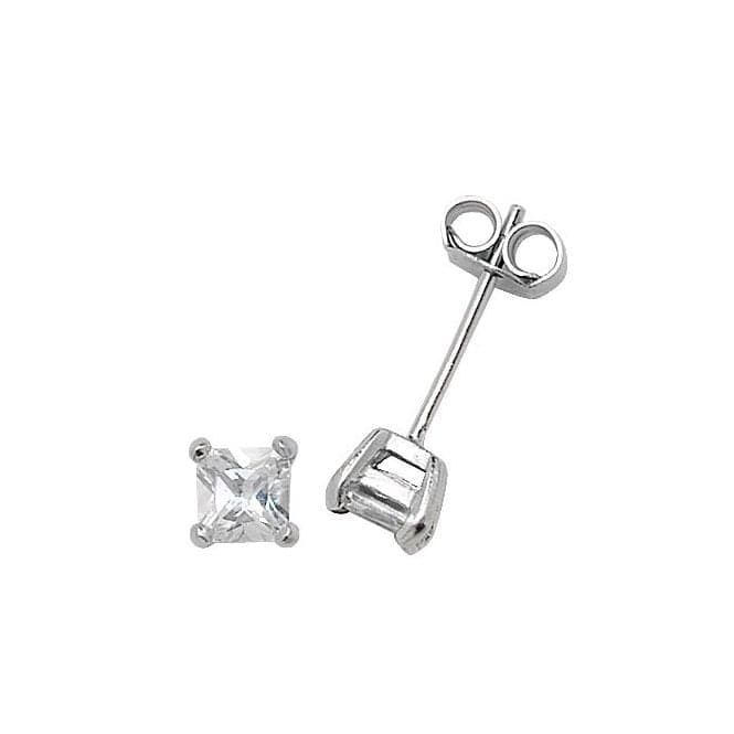 Silver 4mm Square Zirconia Stud Earrings G5553CZAcotis Silver JewelleryTH - G5553CZ