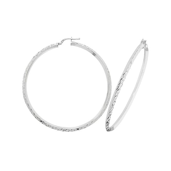 Silver 50mm Dia Cut Hoop Earrings G51072Acotis Silver JewelleryG51072 - 10