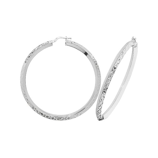 Silver 50mm Dia Cut Hoop Earrings G51073Acotis Silver JewelleryG51073 - 10