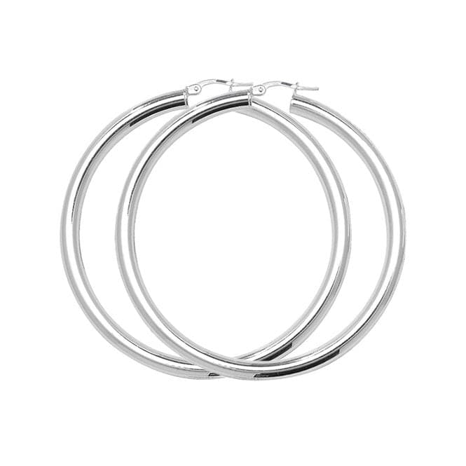 Silver 50mm Plain Hoop Earrings G5095Acotis Silver JewelleryTH - G5095