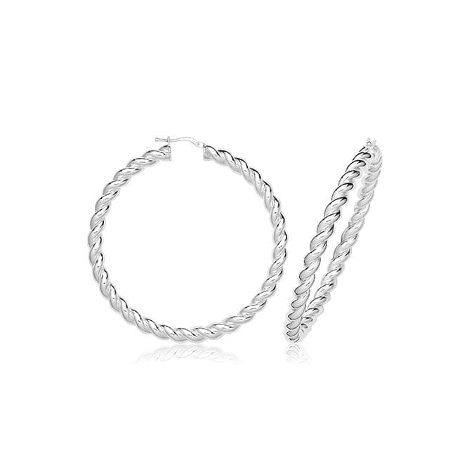 Silver 50mm Twisted Hoops G51370Acotis Silver JewelleryG51370 - 15