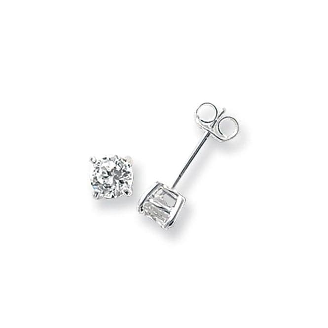 Silver 5mm Round Zirconia Stud Earring G5135CZAcotis Silver JewelleryTH - G5135CZ