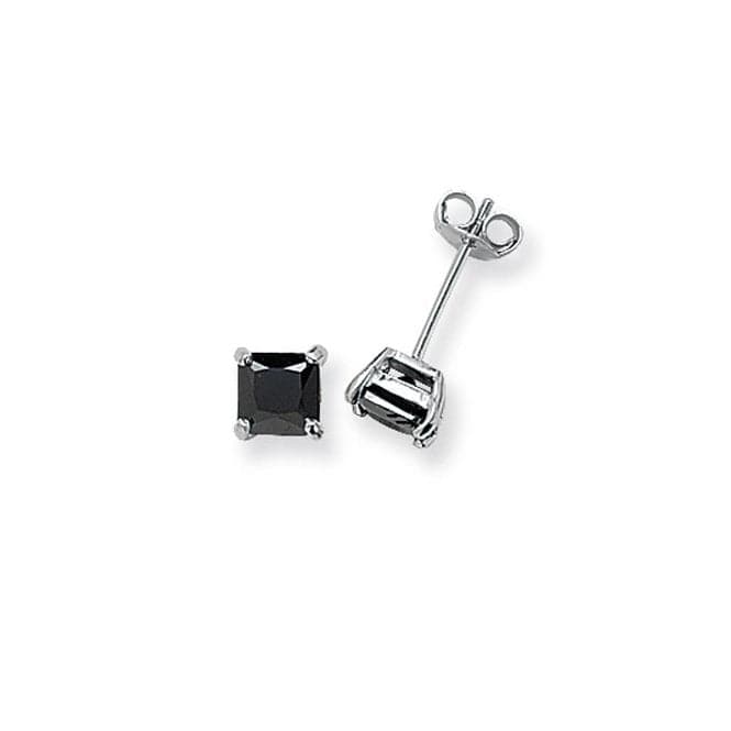 Silver 5mm Square Black Zirconia Stud Earring G5144BKAcotis Silver JewelleryTH - G5144BK