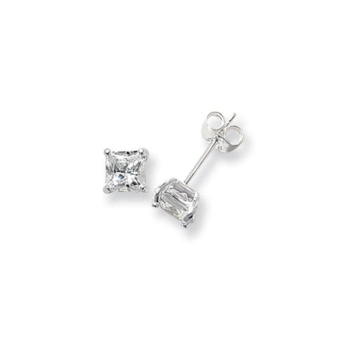 Silver 5mm Square Zirconia Stud Earring G5144CZAcotis Silver JewelleryTH - G5144CZ