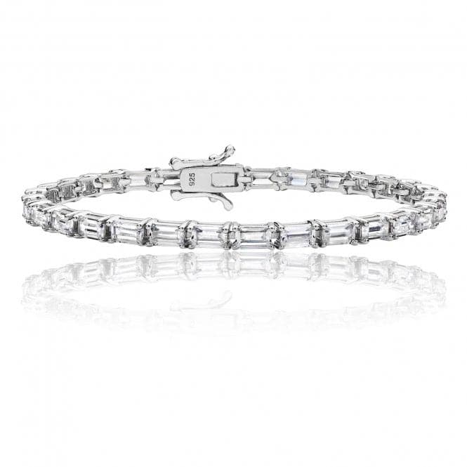 Silver 5X3mm Baguette Claw Set Cubic Zirconia Line Bracelet SBG0020Silver & CoSBG0020