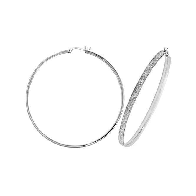 Silver 60mm Moondust Hoop Earrings G51101Acotis Silver JewelleryG51101 - 10