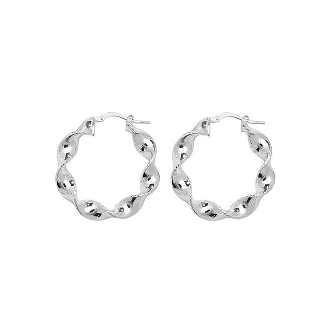 Silver 60mm Plain Twisted Hoop Earrings G5210Acotis Silver JewelleryG5210 - 20