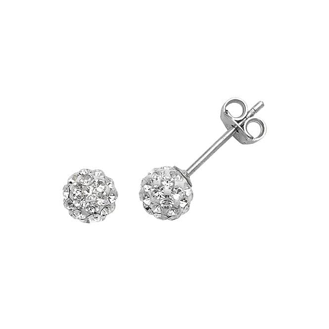 Silver 6mm Crystal Ball Stud Earrings G5349Acotis Silver JewelleryTH - G5349