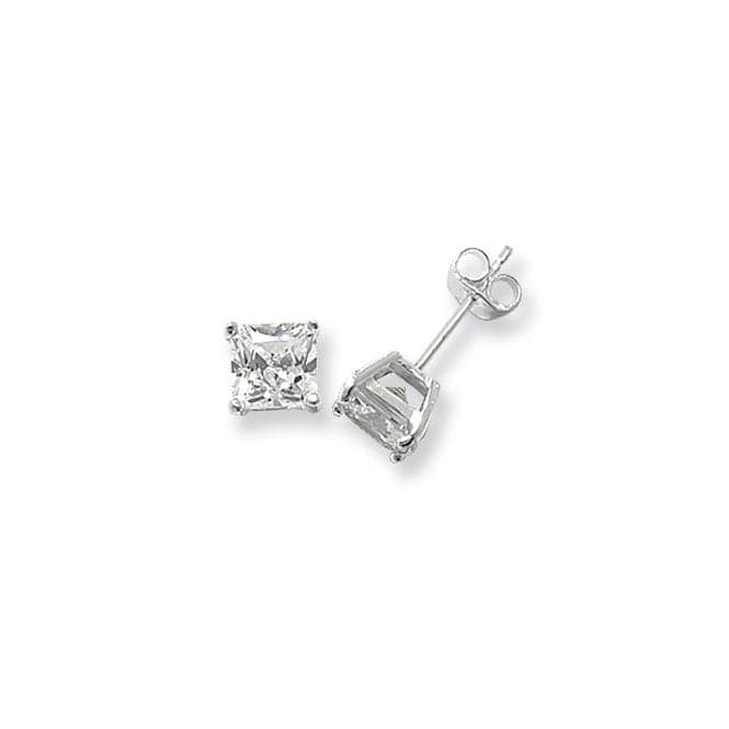 Silver 6mm Square Zirconia Stud Earring G5145CZAcotis Silver JewelleryTH - G5145CZ