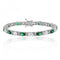 Silver 6X4 Oval Emerald Cubic Zirconia Claw Set Bracelet SBG0034EMSilver & CoSBG0034EM