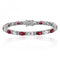 Silver 6X4 Oval Ruby Cubic Zirconia Claw Set Bracelet SBG0034RUSilver & CoSBG0034RU