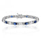 Silver 6X4 Oval Sappire Cubic Zirconia Claw Set Bracelet SBG0034SASilver & CoSBG0034SA