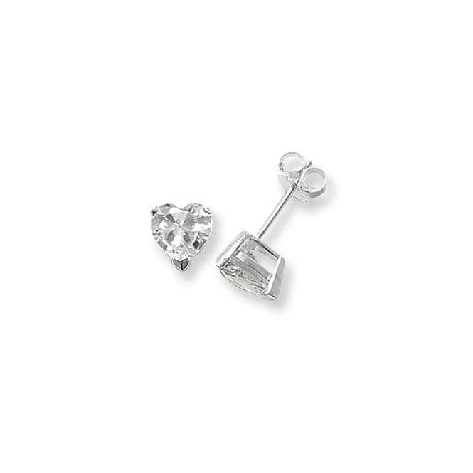 Silver 7mm Heart Shape Stud Earrings G5156CZAcotis Silver JewelleryTH - G5156CZ