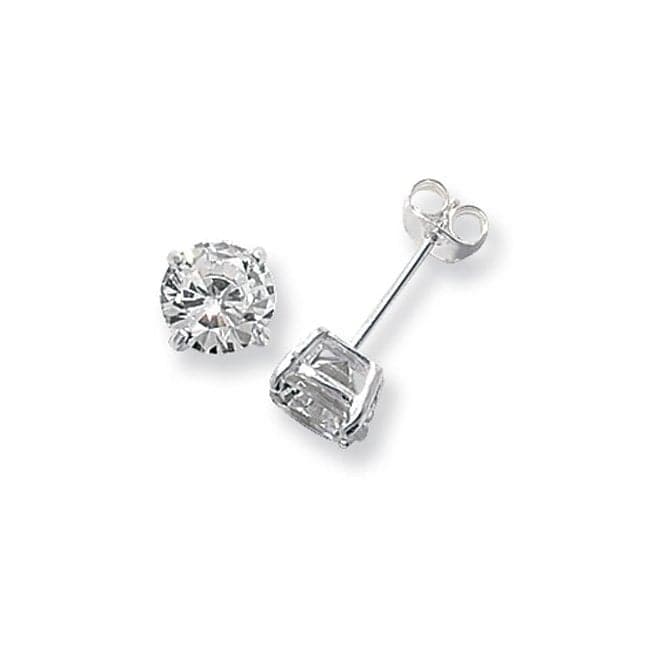 Silver 7mm Round Zirconia Stud Earring G5137CZAcotis Silver JewelleryTH - G5137CZ